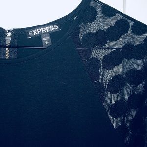 Black Express Polka Dot Skater Dress